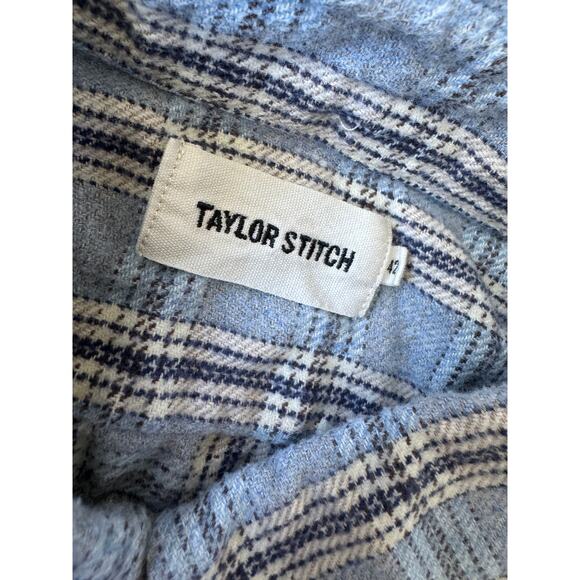 Taylor Stitch Mens Blue Flannel Plaid Button Down Shirt Sz 42 L - Picture 3 of 5